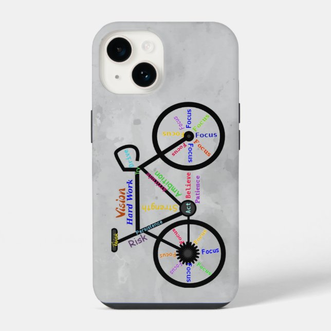 Inspirational Motivational Bike Words Biking Quote iPhone Case (Back)