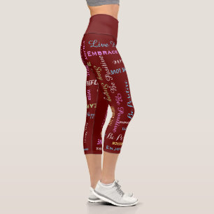 Inspirational Motivational CHOOSE COLOR Capri Leggings