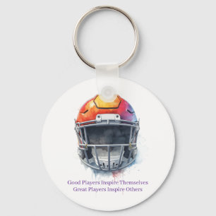 Inspirational Motivational Football Helmet Keychain