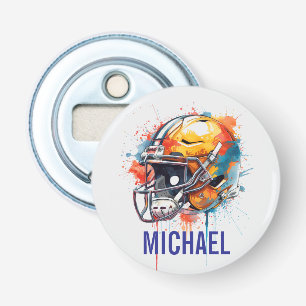 Inspirational Motivational Football Helmet Name Bottle Opener