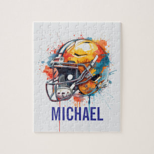 Inspirational Motivational Football Helmet Name Jigsaw Puzzle