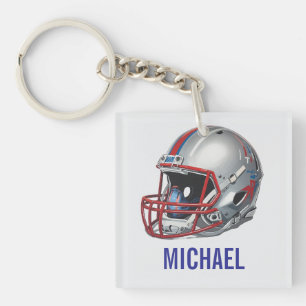 Inspirational Motivational Football Helmet Name Keychain