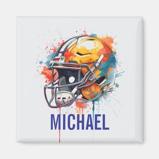 Inspirational Motivational Football Helmet Name Magnet (Front)