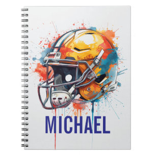 Inspirational Motivational Football Helmet Name Notebook