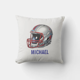 Inspirational Motivational Football Helmet Name Throw Pillow