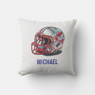 Inspirational Motivational Football Helmet Name Throw Pillow