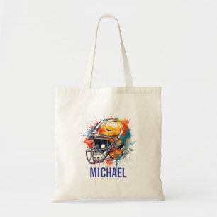 Inspirational Motivational Football Helmet Name Tote Bag