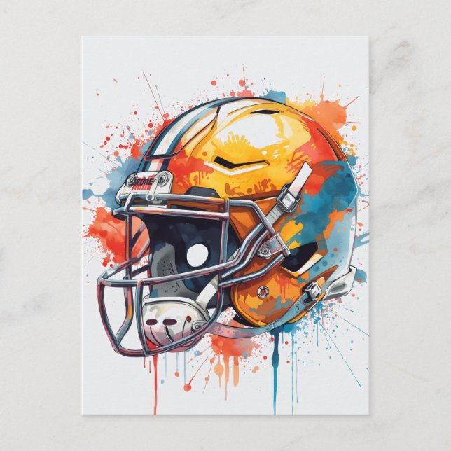 Inspirational Motivational Football Helmet  Postcard (Front)