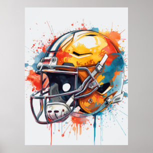 Inspirational Motivational Football Helmet  Poster