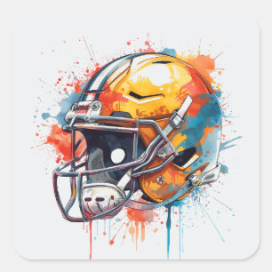 Inspirational Motivational Football Helmet Square Sticker