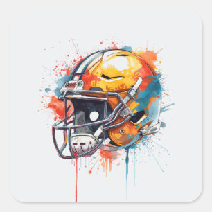 Inspirational Motivational Football Helmet Square Sticker