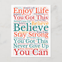 Inspirational Motivational Phrases WordArt Pattern