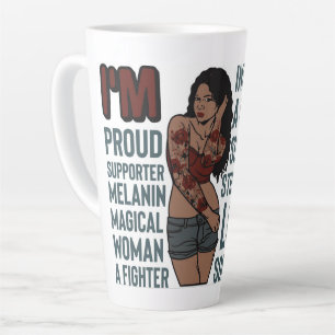 Inspirational motivational positive black queen latte mug