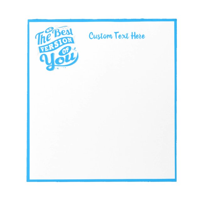 Inspirational Motivational Quote Blue Personalized Notepad (Front)