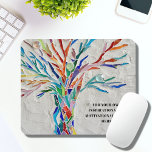 Inspirational Motivational Quote Tree  Mouse Pad<br><div class="desc">This decorative mouse pad features a mosaic tree in rainbow colours and space for your favourite inspirational quote. Use the Customize Further option to change the text size, style or colour if you wish. Because we create our own artwork you won't find this exact image from other designers. Original Mosaic...</div>
