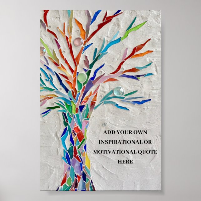 Inspirational Motivational Quote Tree Poster (Front)