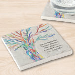 Inspirational Motivational Quote Tree Stone Coaster<br><div class="desc">This decorative stone coaster features a mosaic tree in rainbow colours and an inspiring quote. The text is customizable so you can replace the quote. Use the Design Tool to change the text size, style, or colour. You won't find this exact image from other designers as we create our artwork....</div>