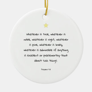 Inspirational Motivational Scripture Bible Quote Ceramic Ornament