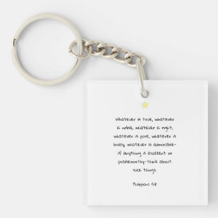 Inspirational Motivational Scripture Bible Quote Keychain
