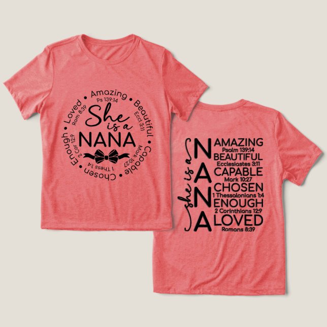 Inspirational Nana Tri-Blend Shirt (Design Front & Back)