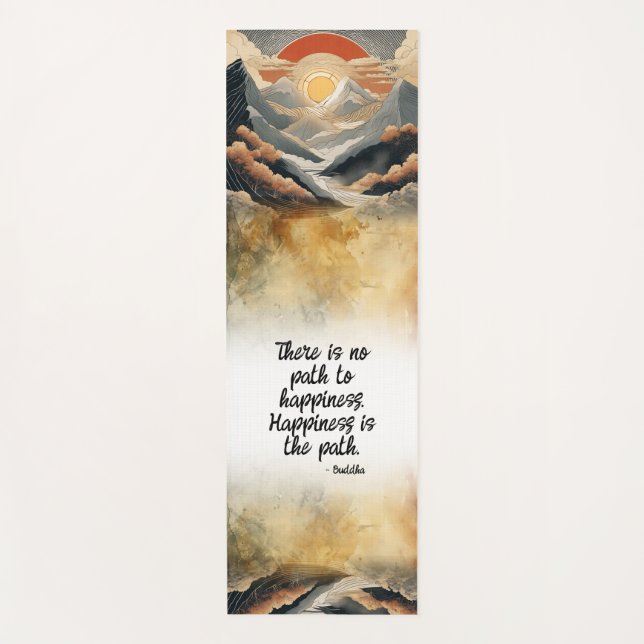 Inspirational Nature Happiness Inner Peace Quote  Yoga Mat (Front)