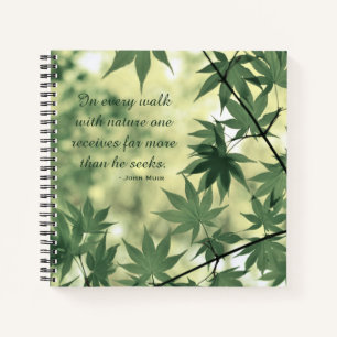 Inspirational Nature John Muir Quote Botanical Notebook