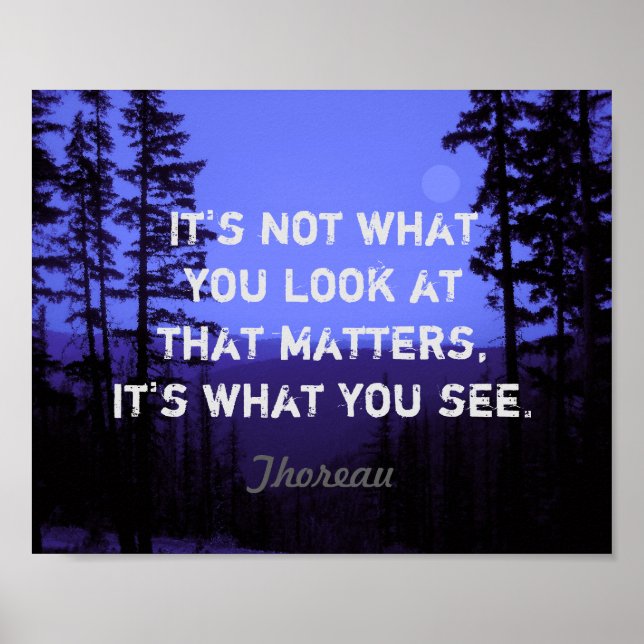 inspirational nature poster Thoreau quote blue (Front)