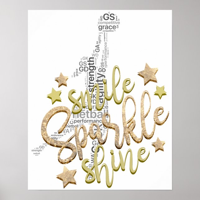 Inspirational Netball Quote Poster (Front)