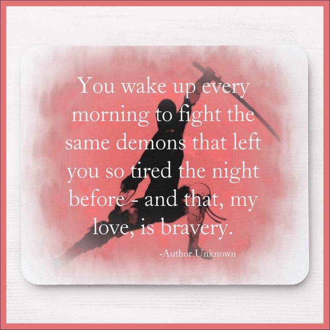 Inspirational Ninja Warrior Quote Mouse Pad (Bookmark my store! https://www.zazzle.com/store/capricepetit)