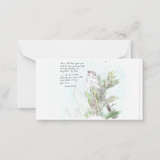 Inspirational note card with bird (Front)