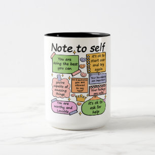Inspirational Note To Self Two-Tone Coffee Mug