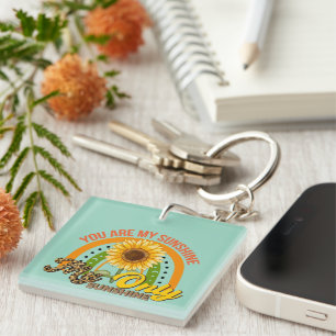 Inspirational Only Sunshine Wordart Keychain