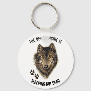 Inspirational or Motivational Quote Wolf Animal Keychain