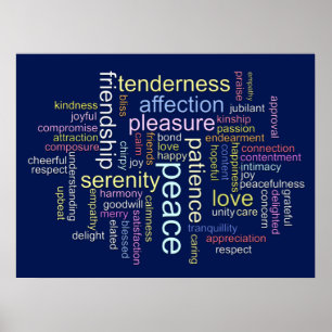 Inspirational Peace and Love Word Cloud Poster