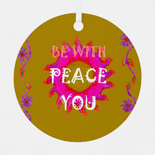 Inspirational Peace Be With You Vector Design Art Christmas Ornament