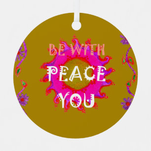 Inspirational Peace Be With You Vector Design Art Christmas Ornament