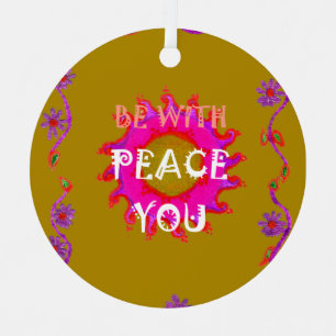 Inspirational Peace Be With You Vector Design Art Christmas Ornament