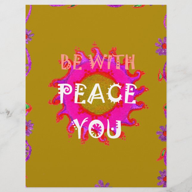 Inspirational Peace Be With You Vector Design Art Letterhead (Front)
