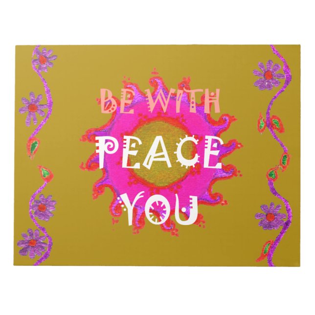 Inspirational Peace Be With You Vector Design Art Notepad (Front)