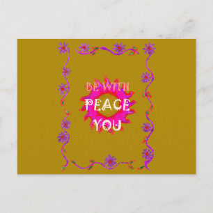 Inspirational Peace Be With You Vector Design Art Postcard
