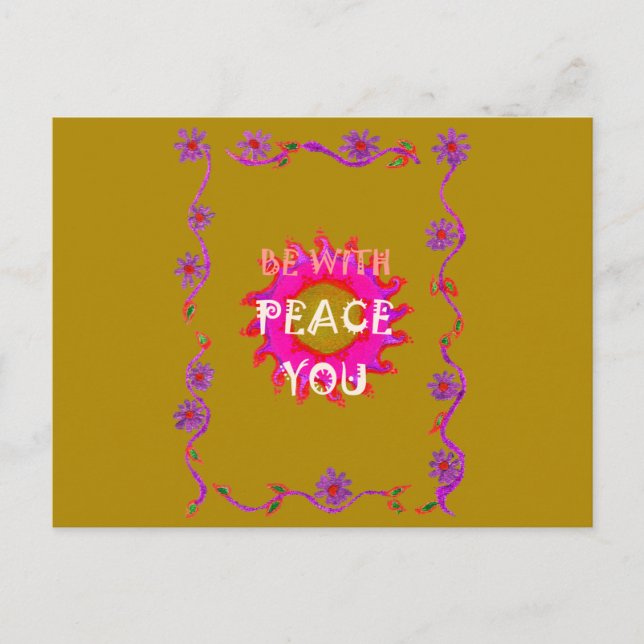 Inspirational Peace Be With You Vector Design Art Postcard (Front)