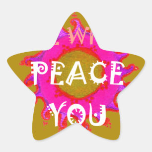 Inspirational Peace Be With You Vector Design Art Star Sticker