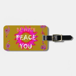 Inspirational "Peace Be With You" Vector Design Luggage Tag