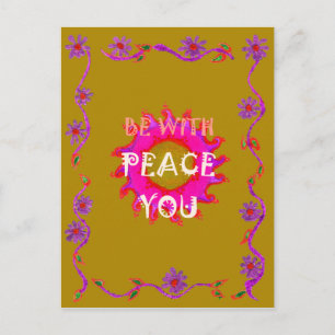 Inspirational "Peace Be With You" Vector Design Postcard