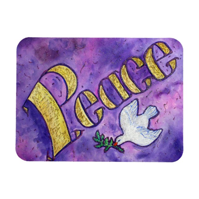 Inspirational Peace Word Art Custom Magnets (Horizontal)