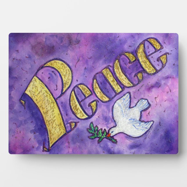 Inspirational Peace Word Art Custom Plaque Sign (Front)