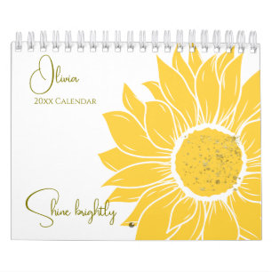 Inspirational personalized Shine Brightly Girl  Calendar