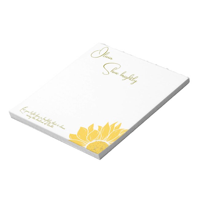 Inspirational personalized Shine Brightly Girl  Notepad (Rotated)