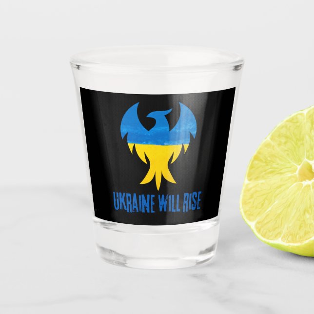Inspirational Phoenix Ukraine Colours  Shot Glass (Front)