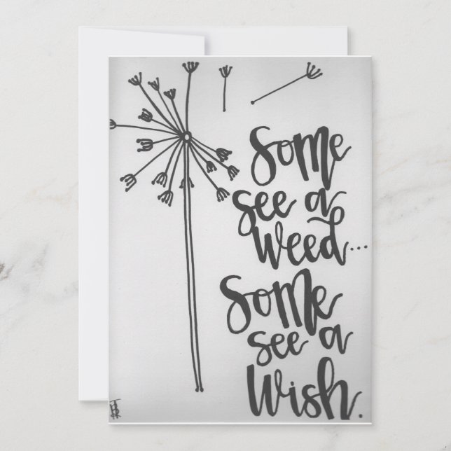 Inspirational Phrase - Weed - Wish Note Card (Front)